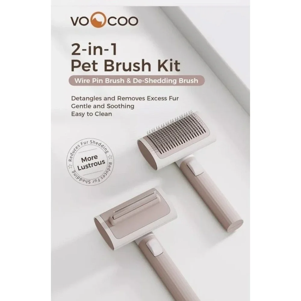 Pet 2 In 1 Hair Grooming Brush Kit Wire Pin Brush De-shredding Brush De tangling